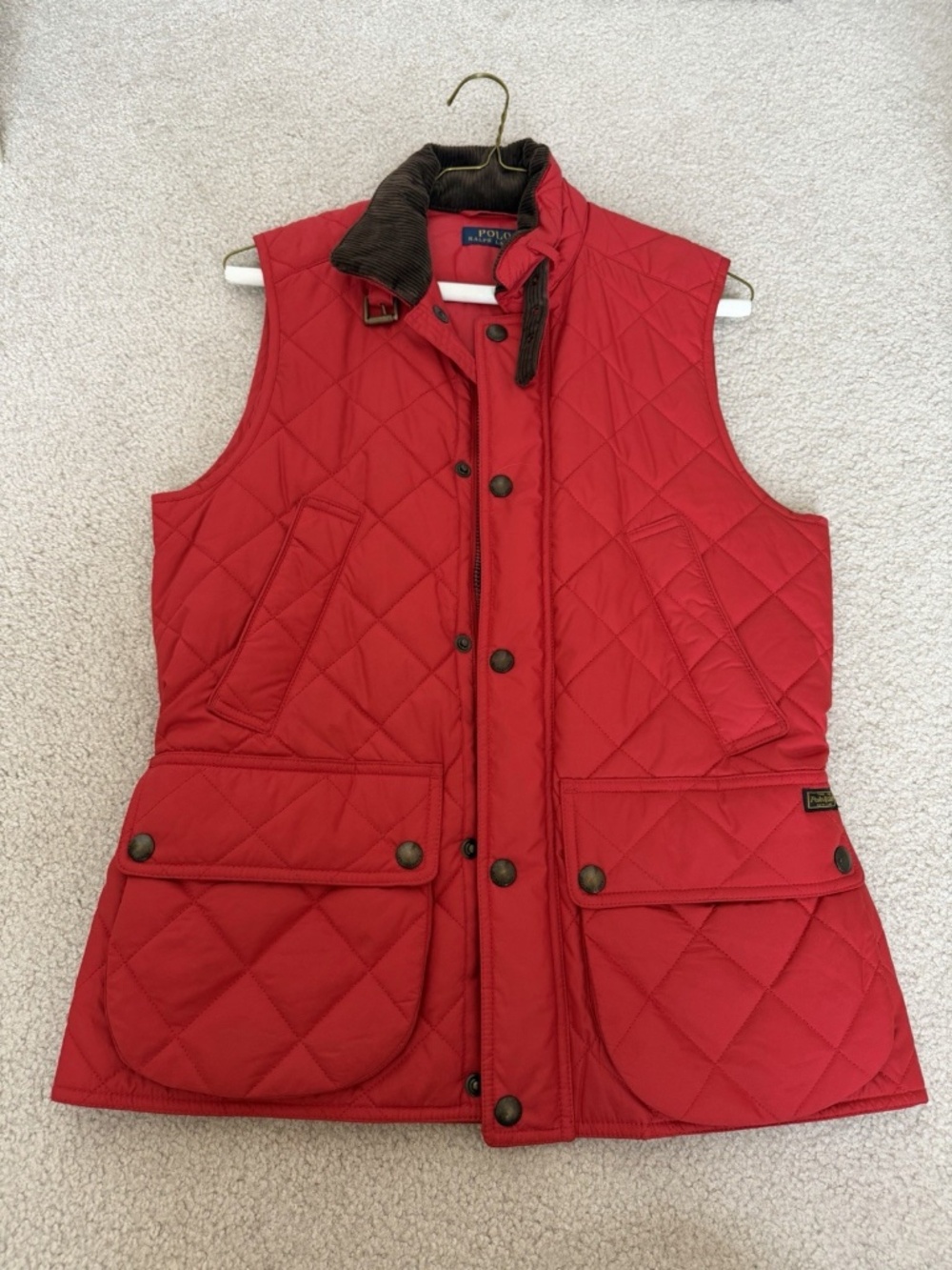 Polo Ralph Lauren Unisex Ski Vest Red, Puffer Down, Size S/M, Brand New, Quilted